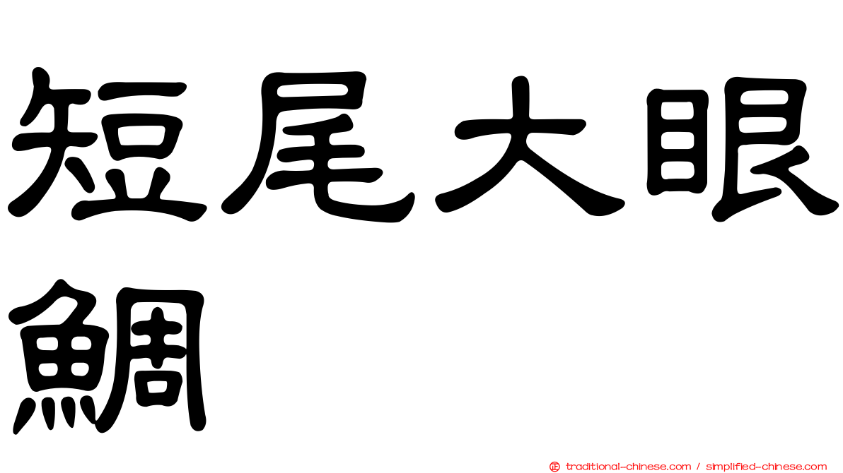 短尾大眼鯛