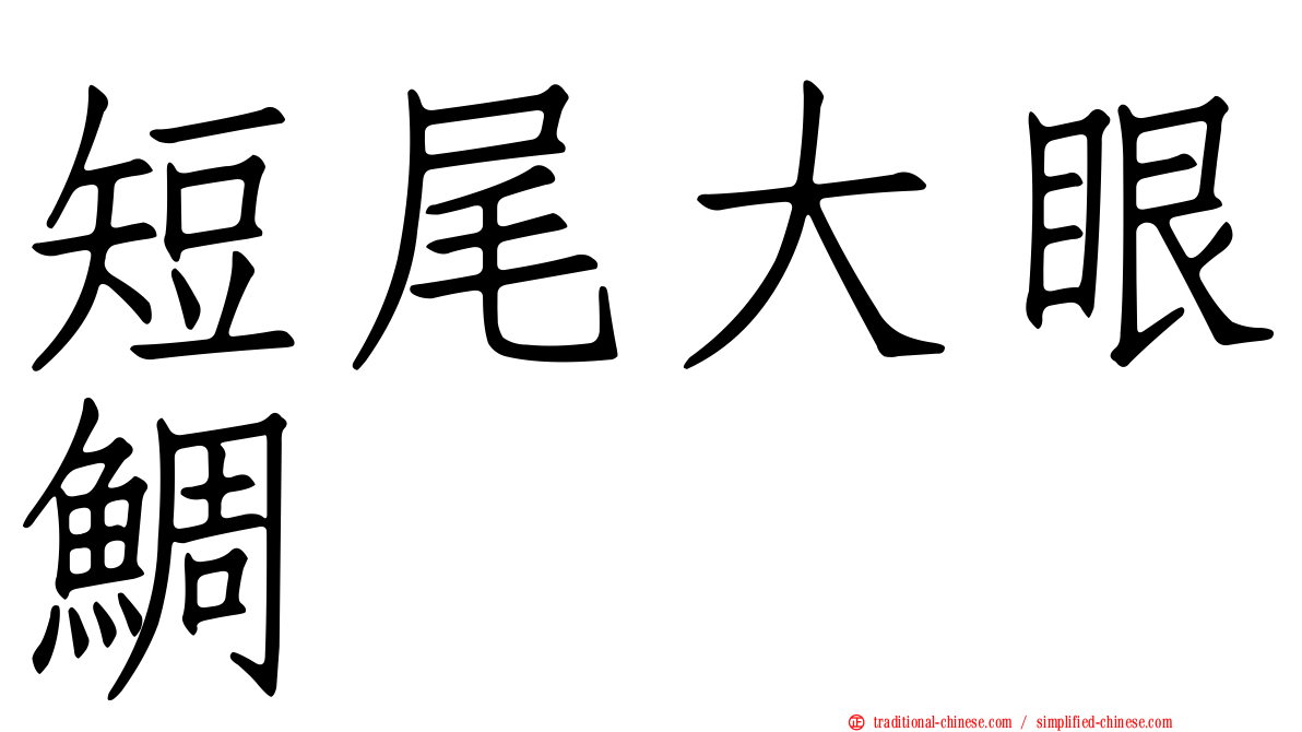 短尾大眼鯛