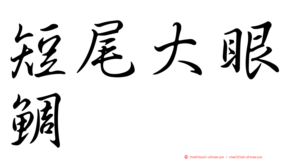 短尾大眼鯛