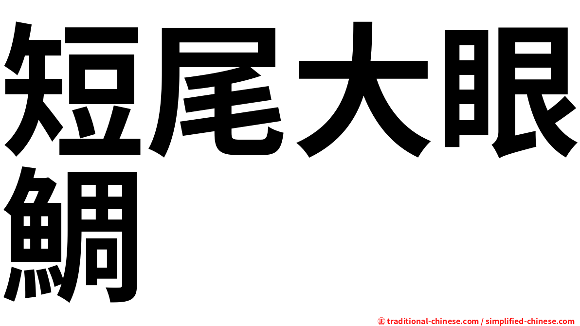 短尾大眼鯛