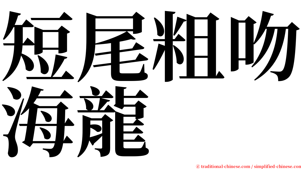 短尾粗吻海龍 serif font
