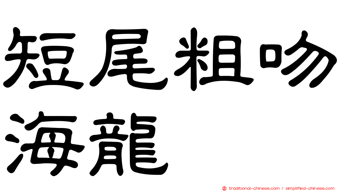 短尾粗吻海龍