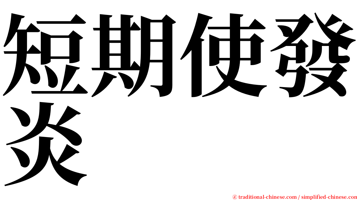 短期使發炎 serif font
