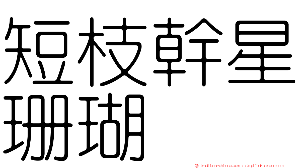 短枝幹星珊瑚