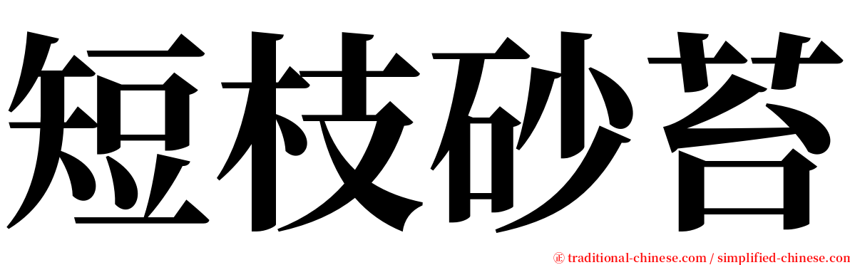 短枝砂苔 serif font