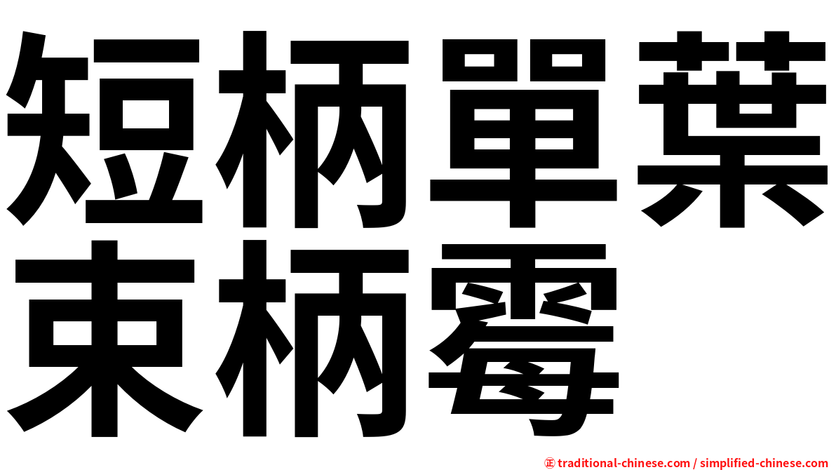 短柄單葉束柄霉
