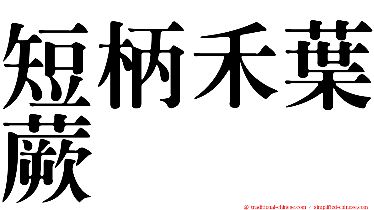 短柄禾葉蕨