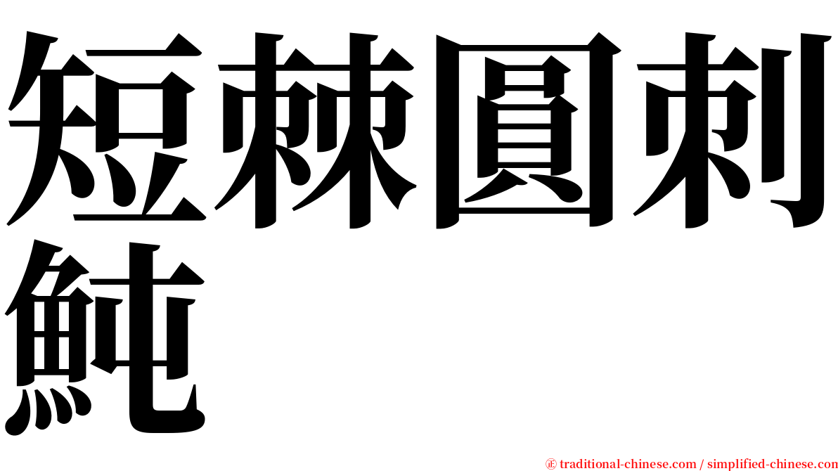 短棘圓刺魨 serif font