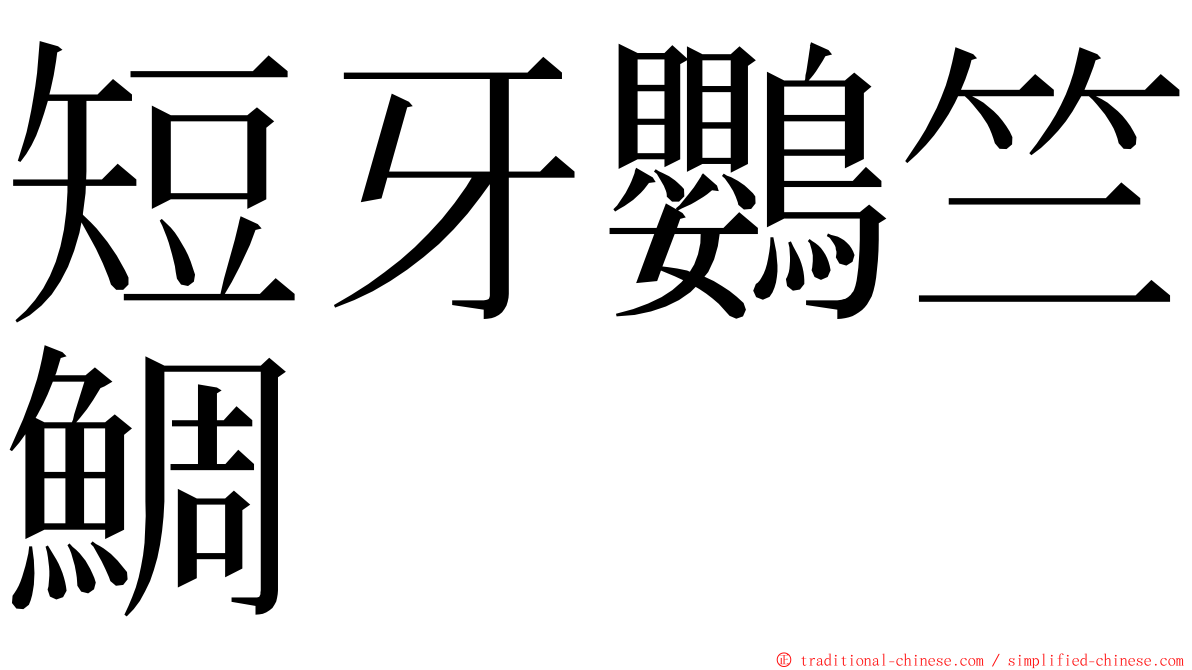 短牙鸚竺鯛 ming font