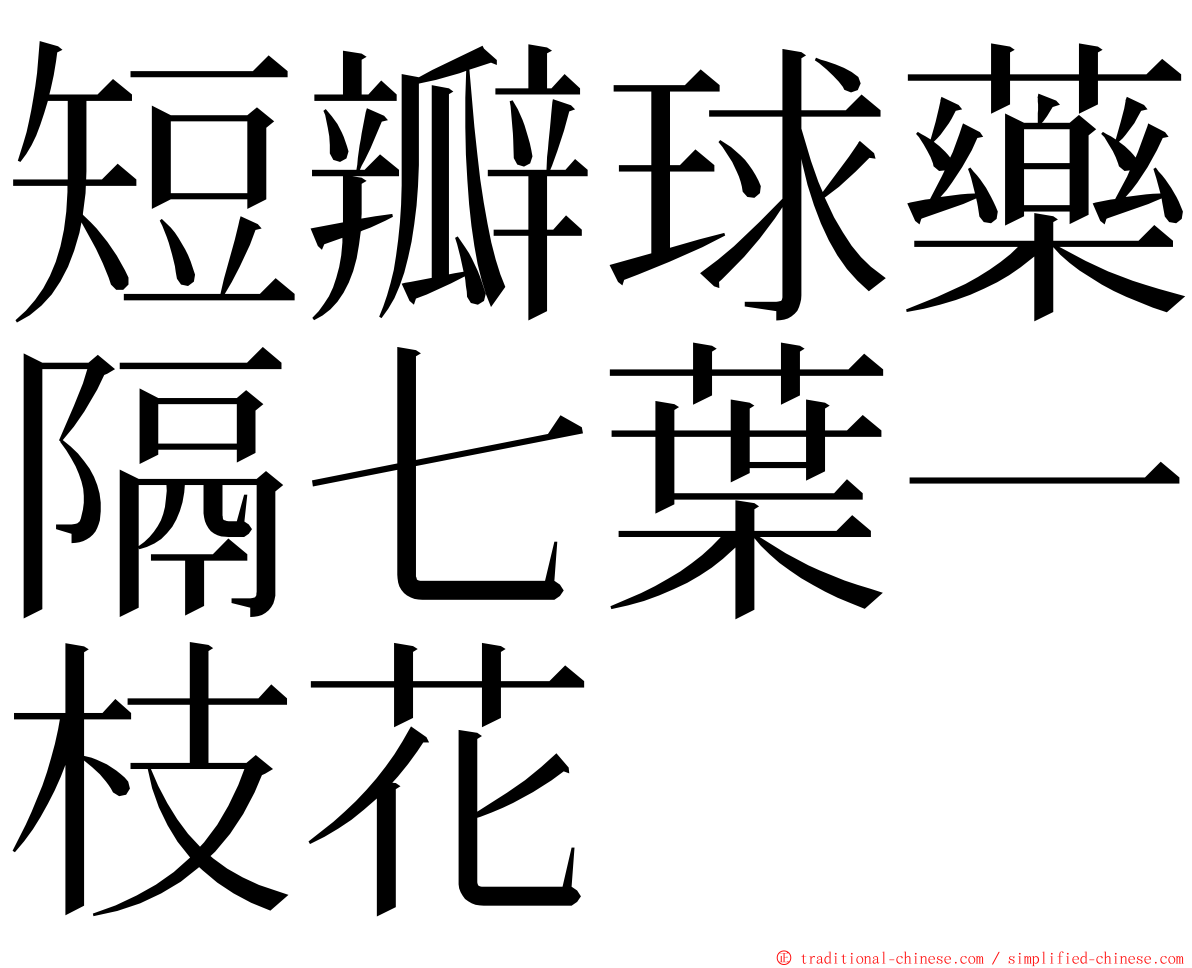 短瓣球藥隔七葉一枝花 ming font