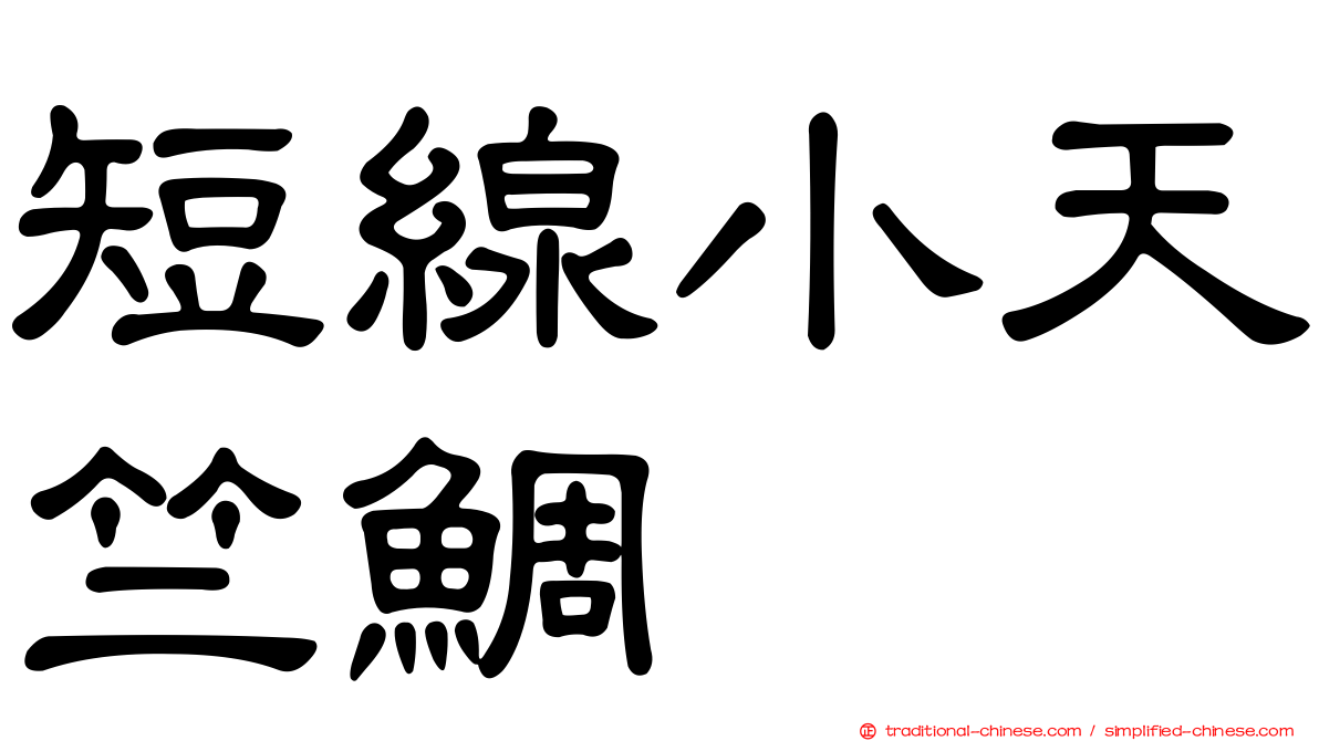 短線小天竺鯛