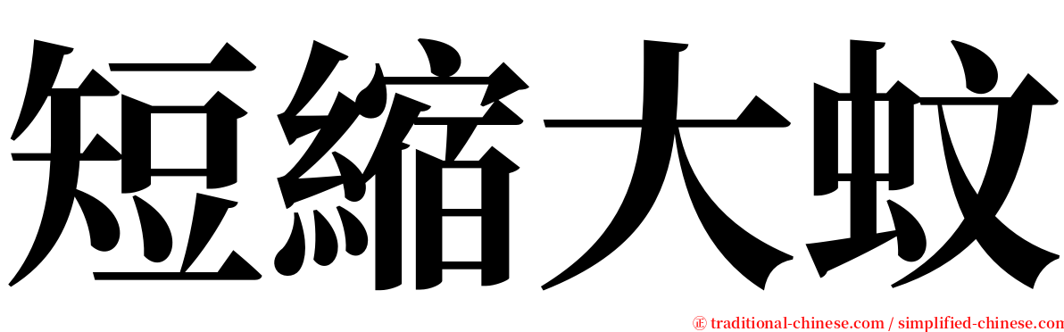 短縮大蚊 serif font