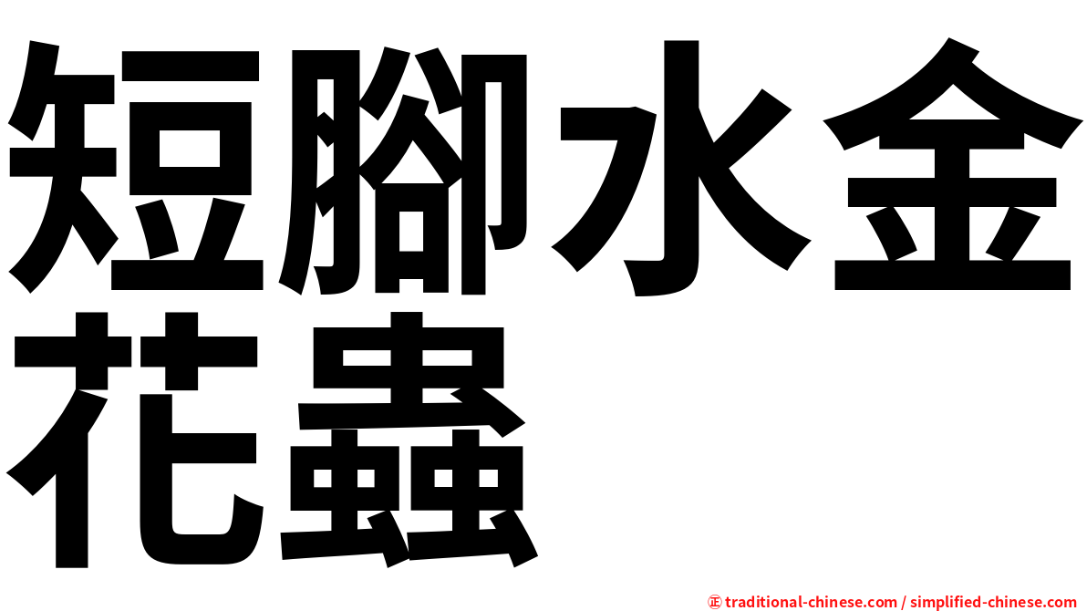 短腳水金花蟲
