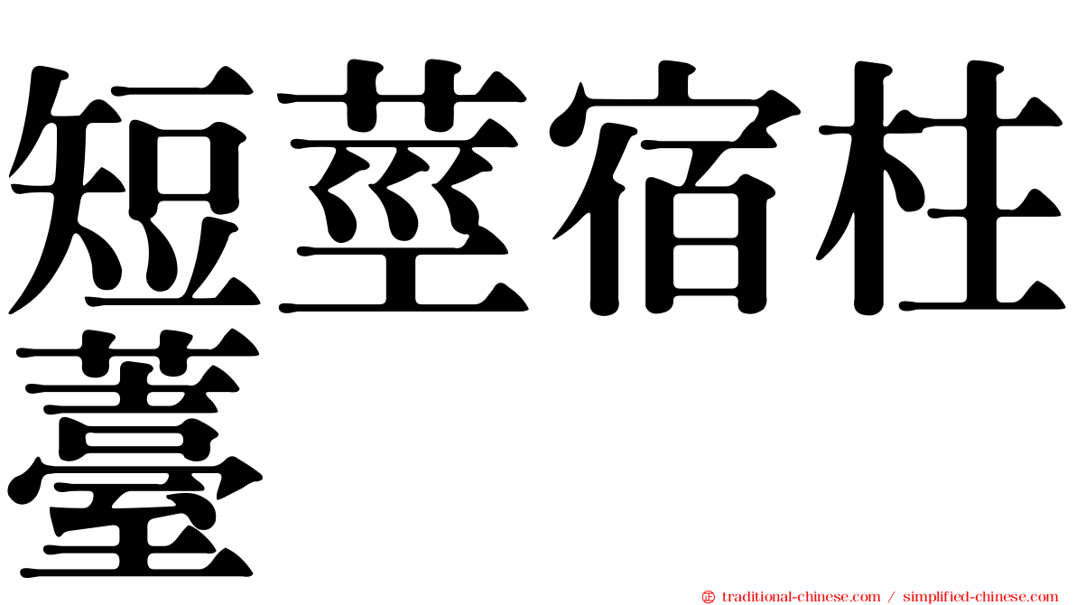 短莖宿柱薹