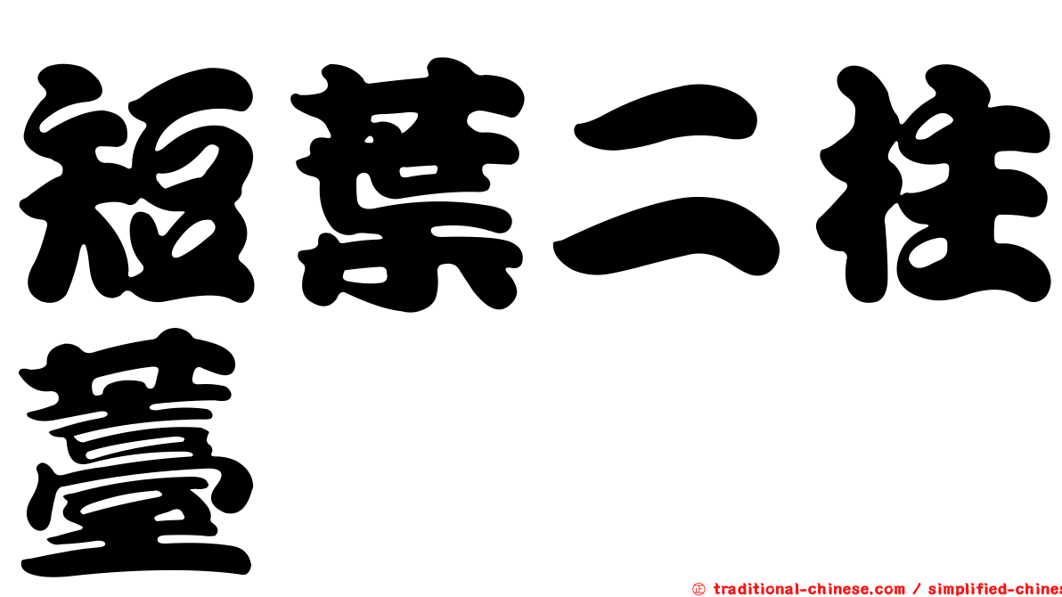 短葉二柱薹