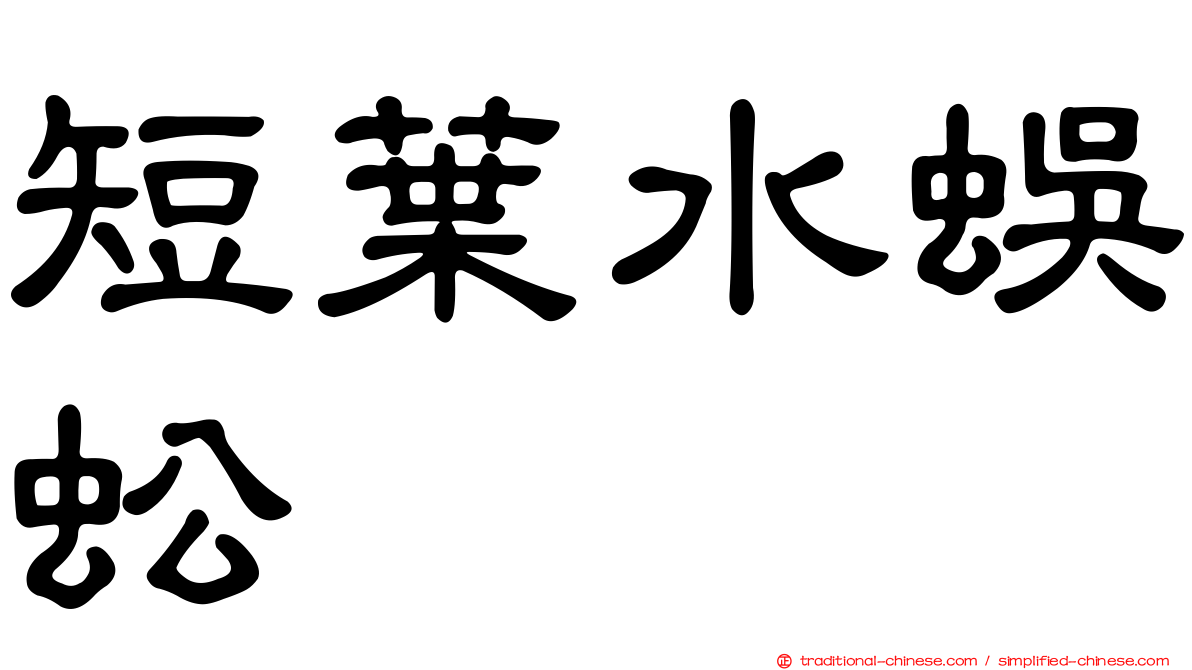 短葉水蜈蚣