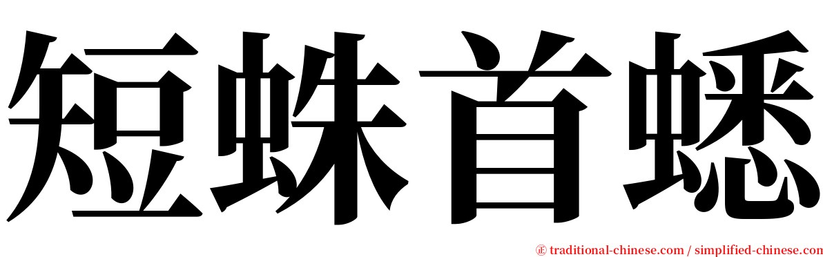 短蛛首蟋 serif font