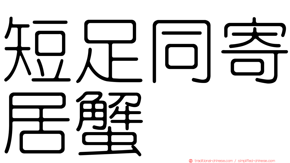短足同寄居蟹