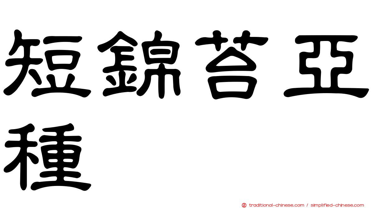 短錦苔亞種