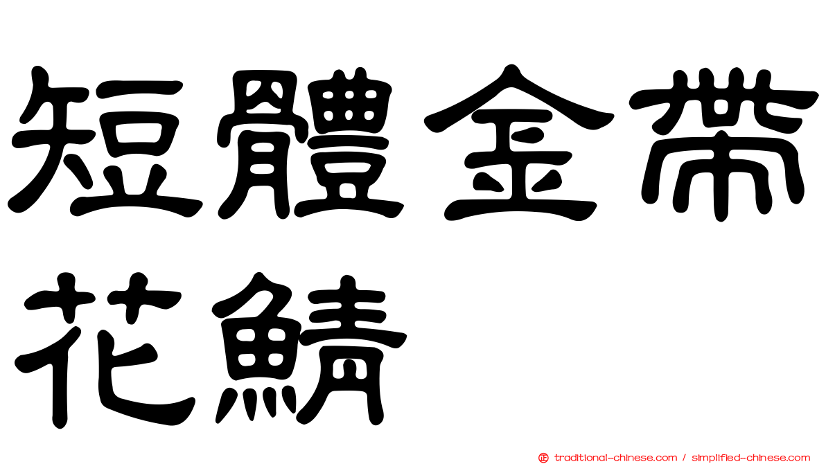 短體金帶花鯖
