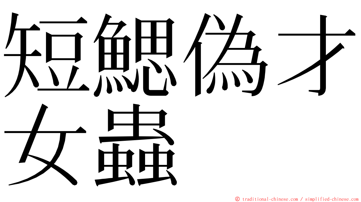短鰓偽才女蟲 ming font