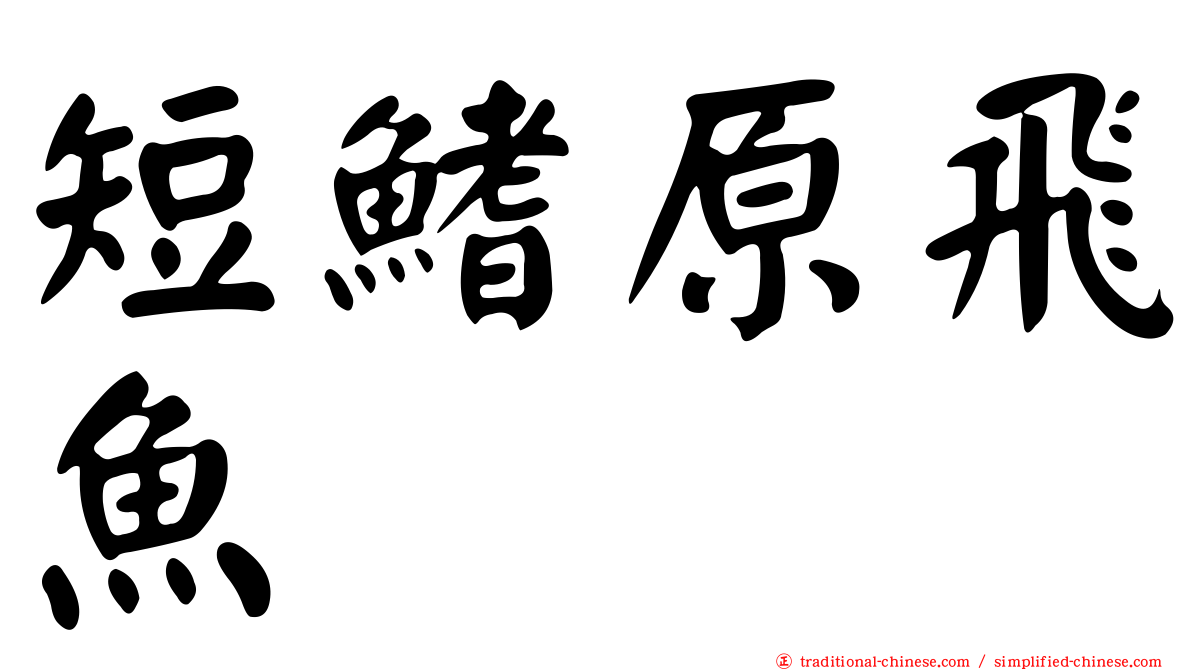短鰭原飛魚