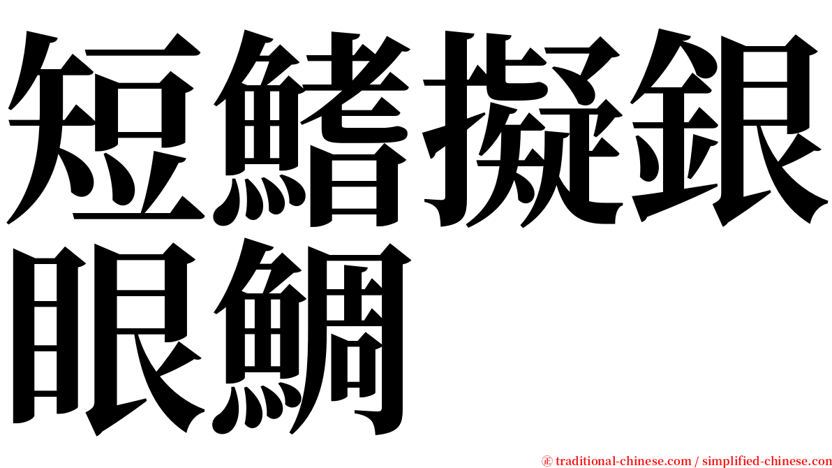 短鰭擬銀眼鯛 serif font