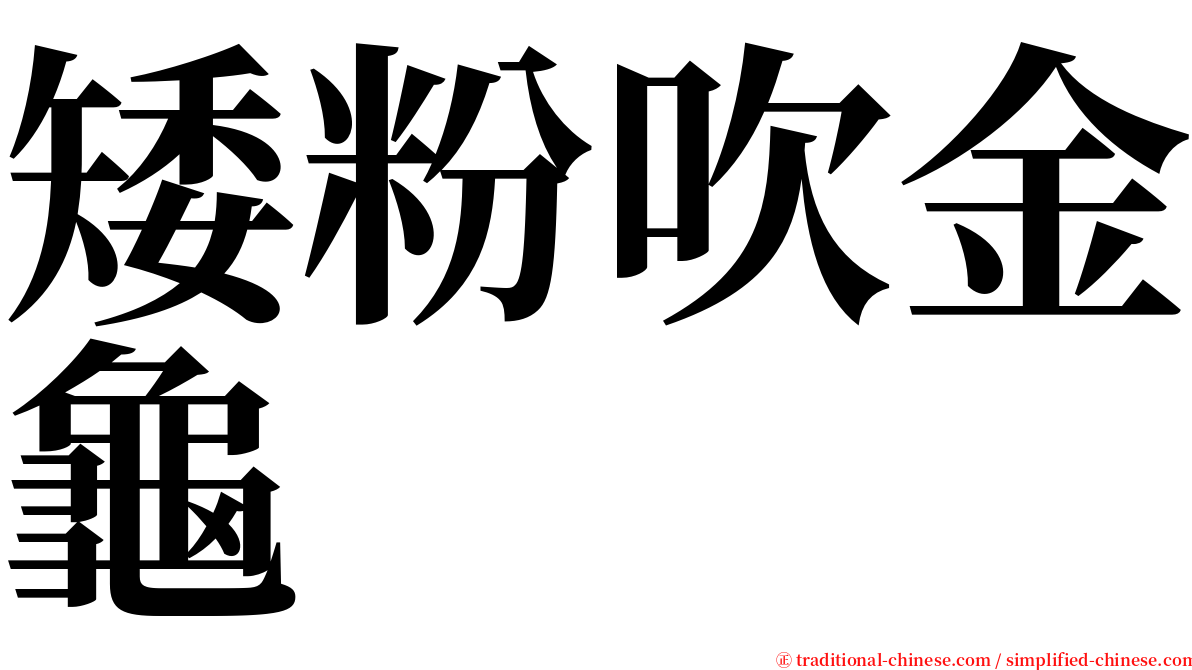 矮粉吹金龜 serif font