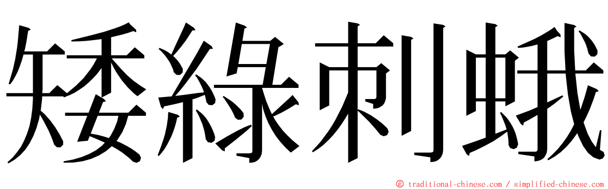 矮綠刺蛾 ming font