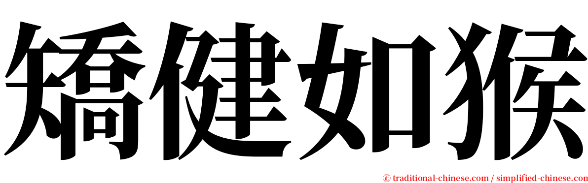 矯健如猴 serif font