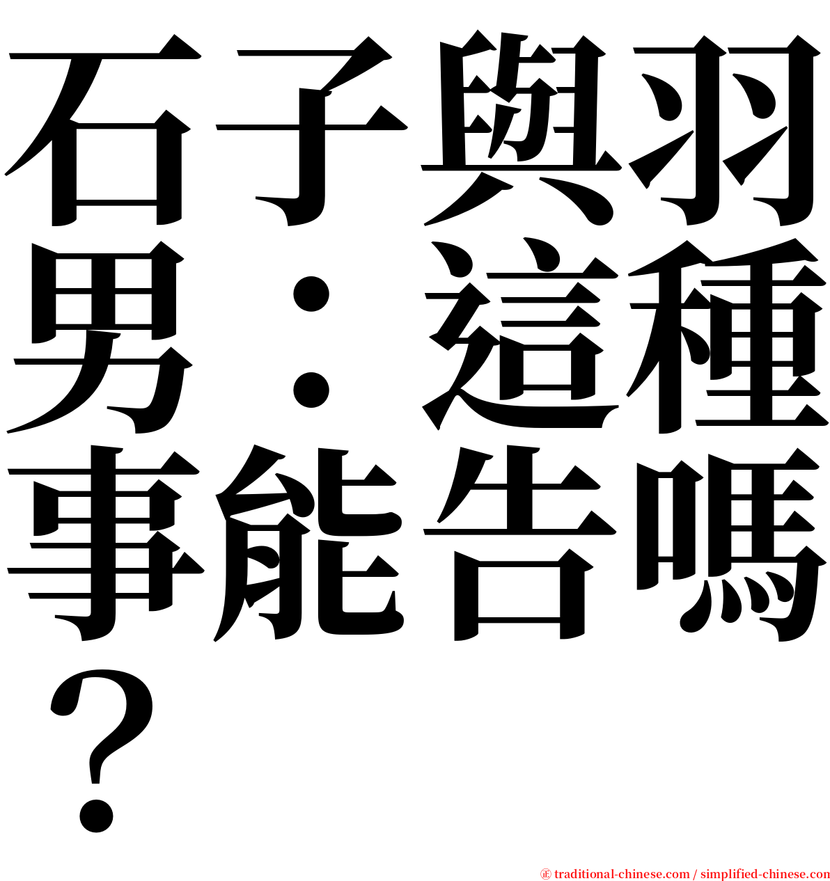 石子與羽男：這種事能告嗎？ serif font