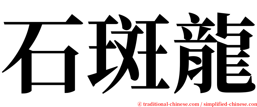 石斑龍 serif font