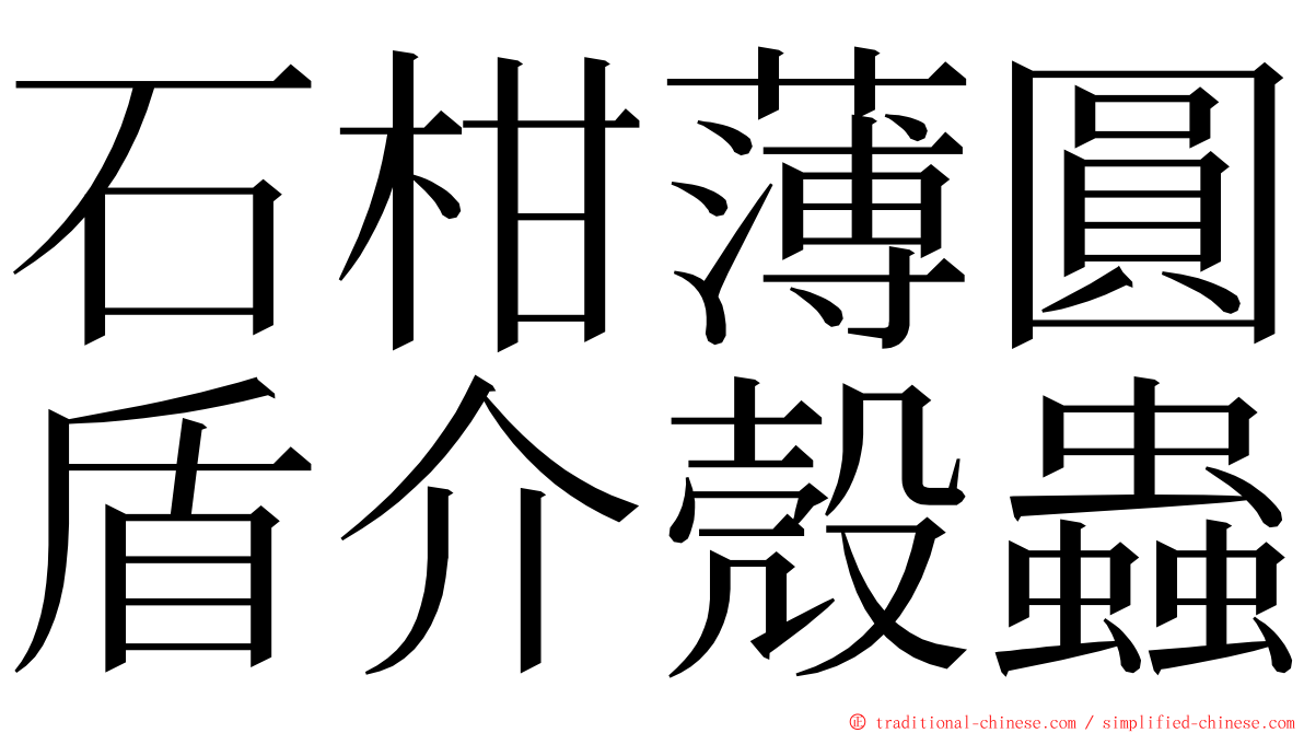 石柑薄圓盾介殼蟲 ming font