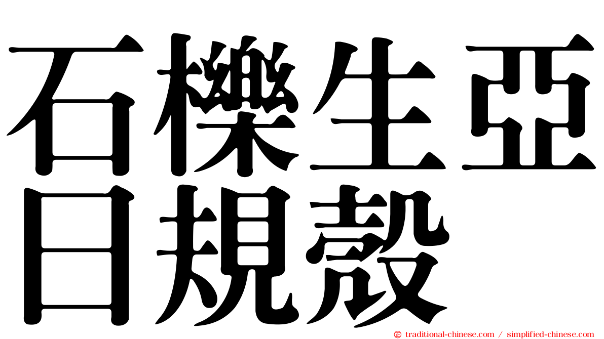 石櫟生亞日規殼