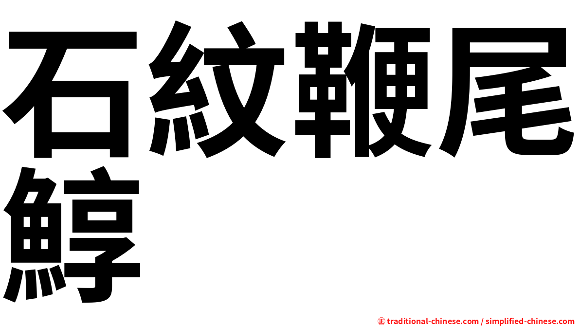 石紋鞭尾鯙