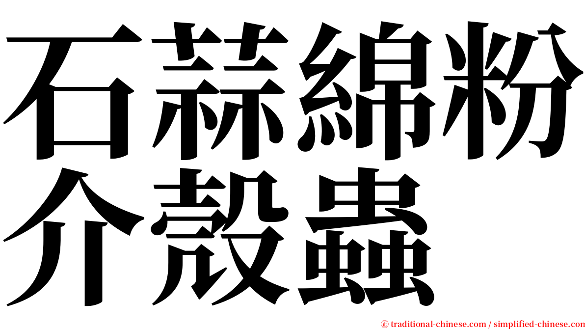 石蒜綿粉介殼蟲 serif font