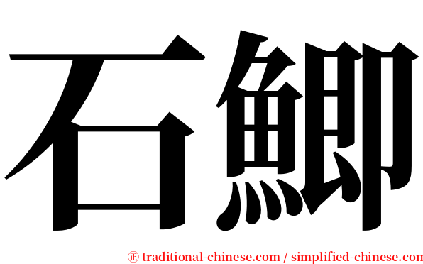 石鯽 serif font