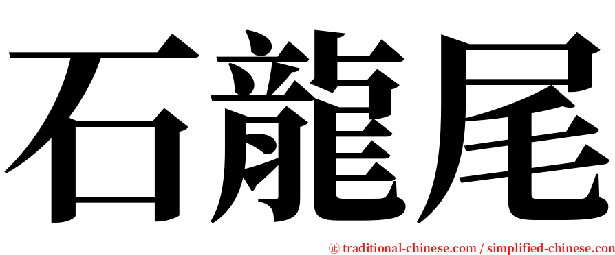 石龍尾 serif font