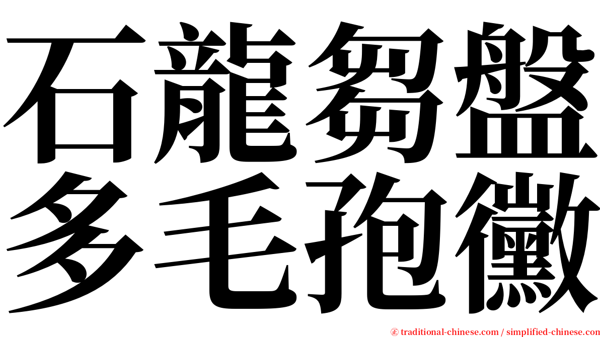 石龍芻盤多毛孢黴 serif font