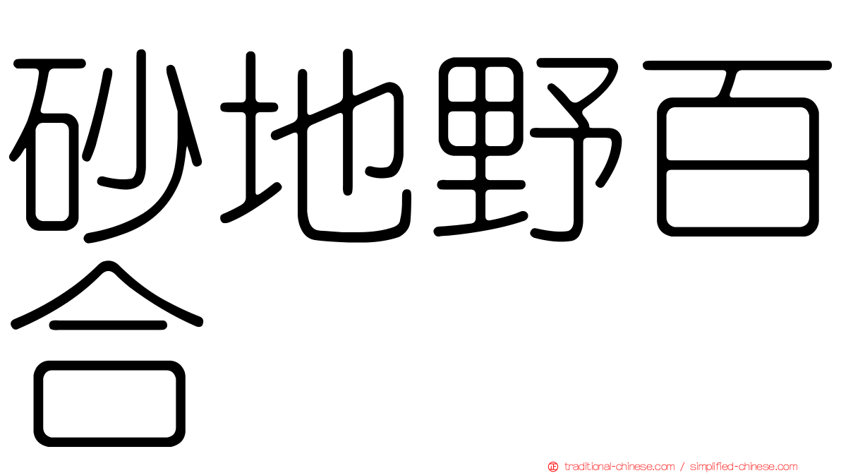 砂地野百合