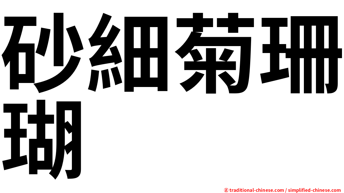 砂細菊珊瑚