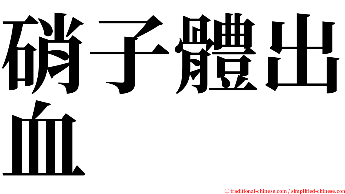 硝子體出血 serif font