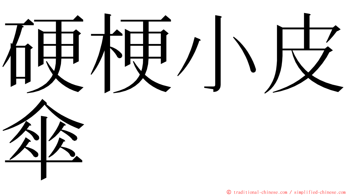 硬梗小皮傘 ming font