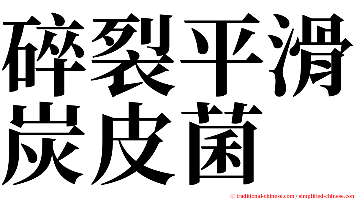 碎裂平滑炭皮菌 serif font