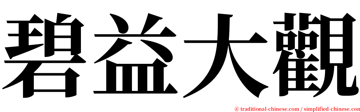 碧益大觀 serif font