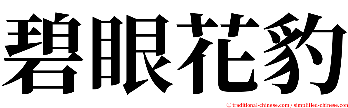 碧眼花豹 serif font