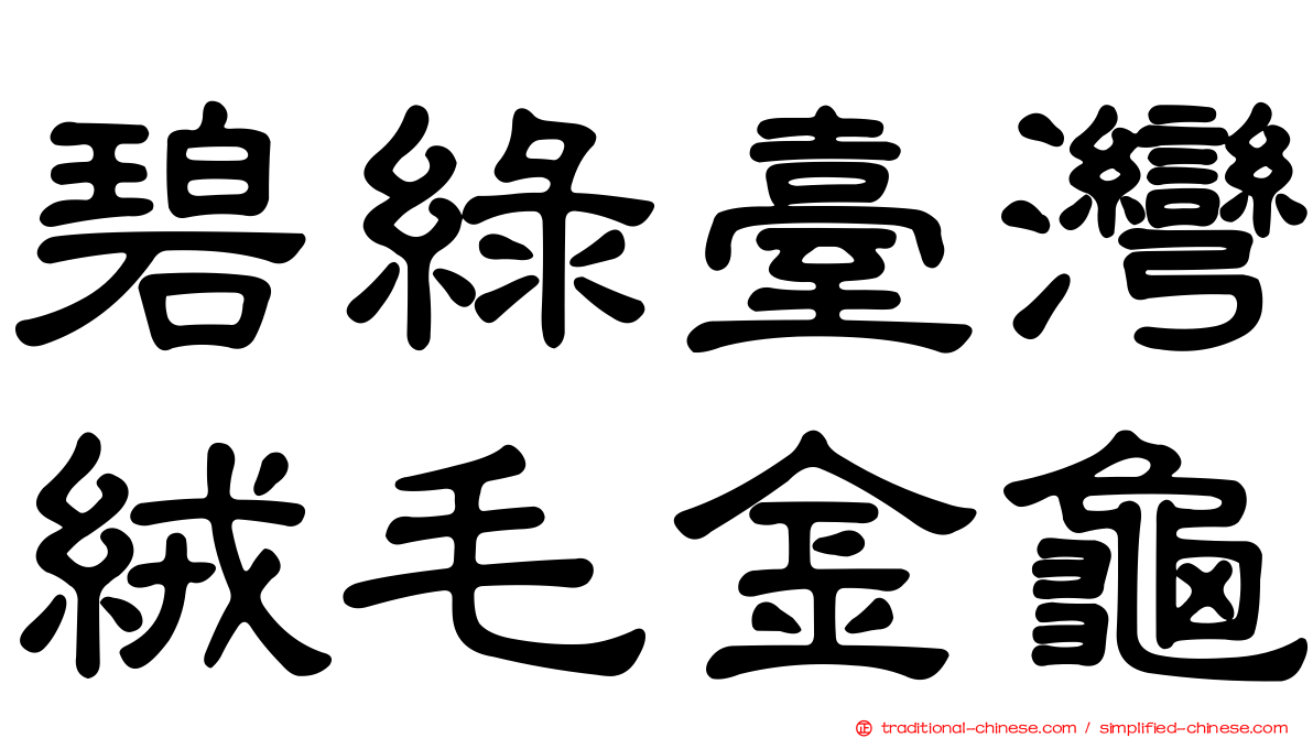 碧綠臺灣絨毛金龜