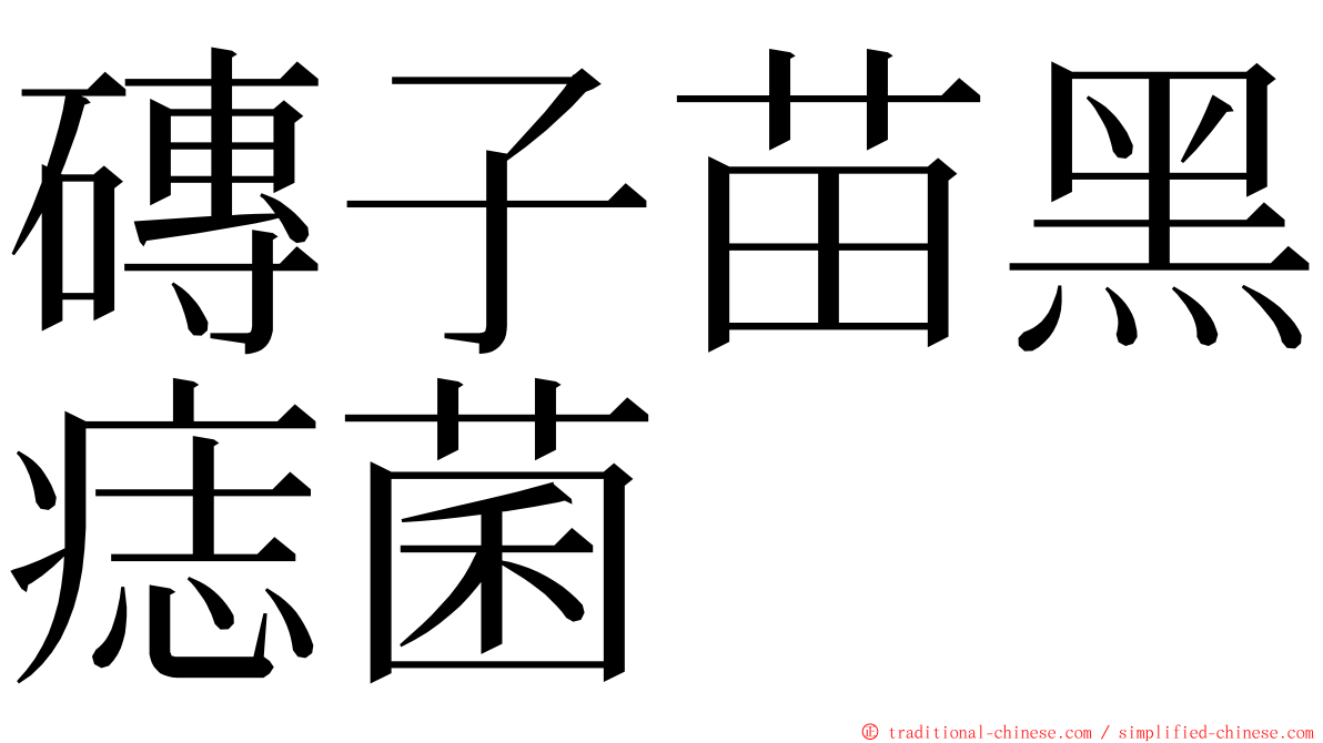 磚子苗黑痣菌 ming font