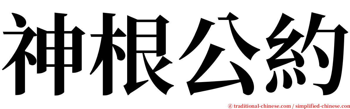 神根公約 serif font