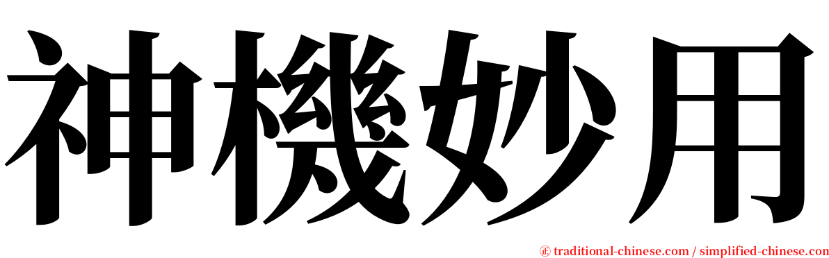 神機妙用 serif font